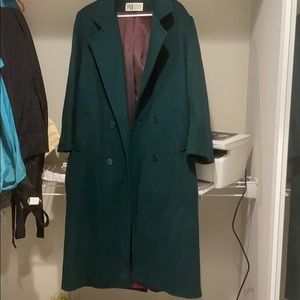 Hunter green wool long coat